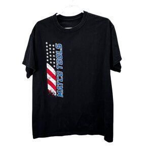 Matco Tools T Shirt L Men American Flag Spellout Logo Graphic Short Sleeve